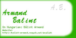 armand balint business card