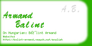 armand balint business card